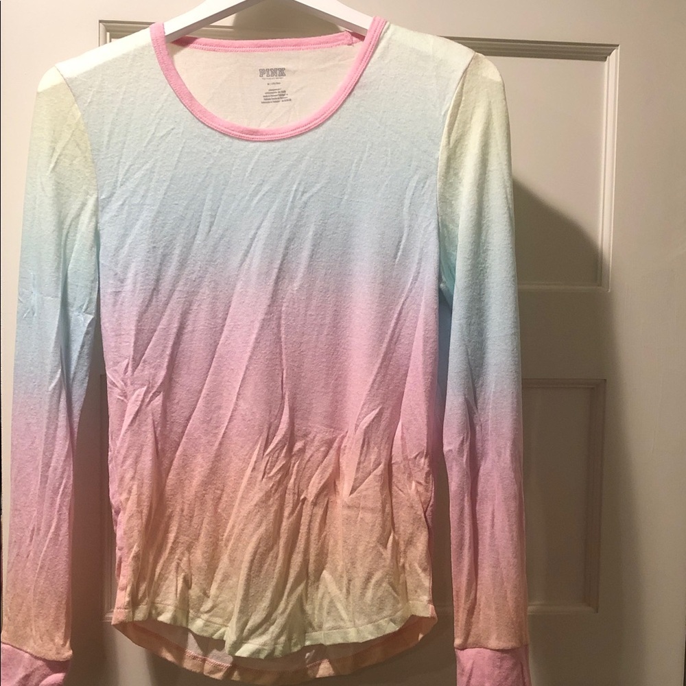 PINK Victoria's Secret Pastel Ombre Sleep Top - Pink, Blue, Cream